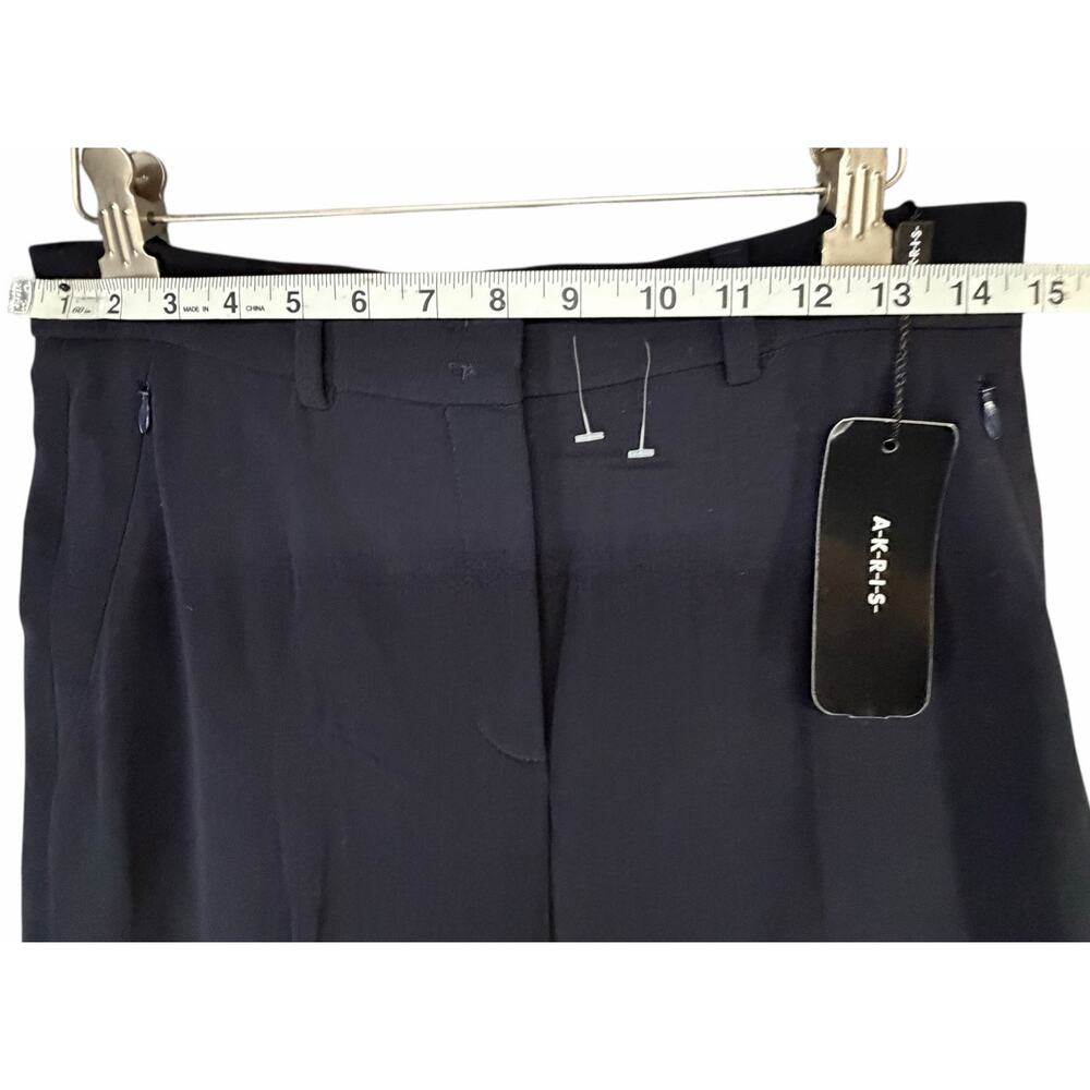 Akris Flore Navy Wool Stretch Tailored Trousers Womens 6 Quiet Luxury NWT $995 - Picture 6 of 15